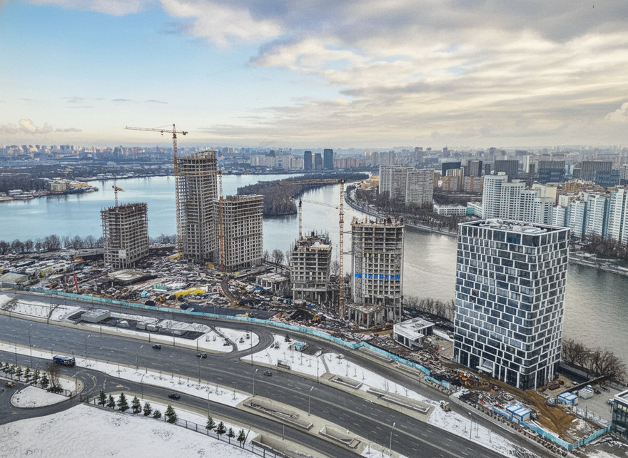 На фото ход строительства ЖК Dream Riva от Regions Development