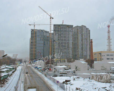ЖК «Фили Град»: Вид на ЖК с Шелепихинского моста. 19.12.2015, Декабрь 2015