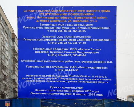 ЖК «Дом в Новом Девяткино» (ПромСервис): паспорт объекта (07.03.2016) , Март 2016