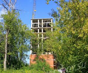 ЖК «в 1-м Текстильном переулке, 5»: 08.08.2015 - Строящийся корпус, вид с торца со стороны ул. Текстилей