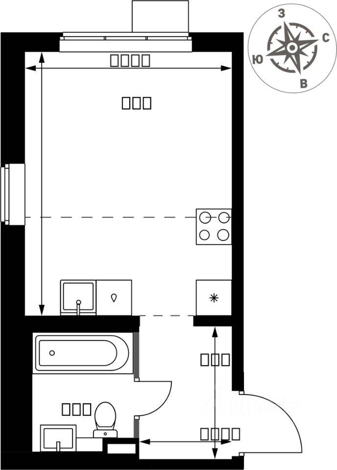 Квартира-студия, 22,3 м², в ЖК 1-й Химкинский