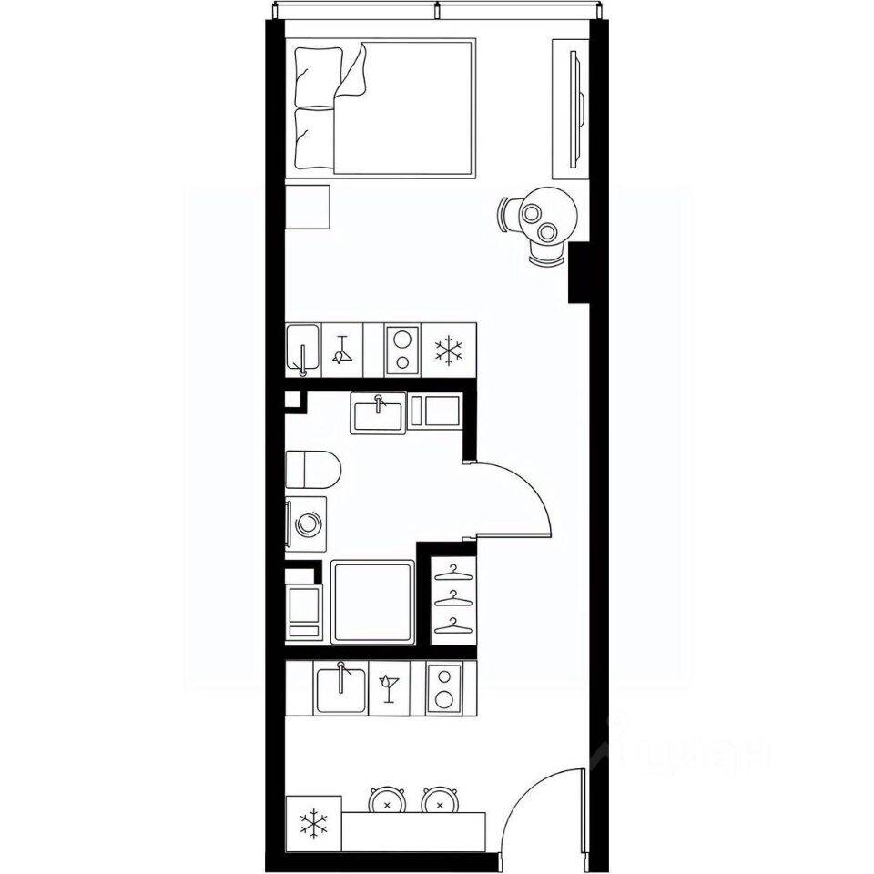 Квартира-студия, 26,9 м², в Апарт-комплекс МОСКО