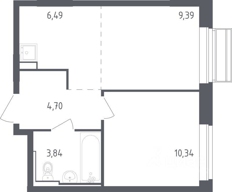 1-комн. квартира, 34 м², в ЖК Рублевский Квартал