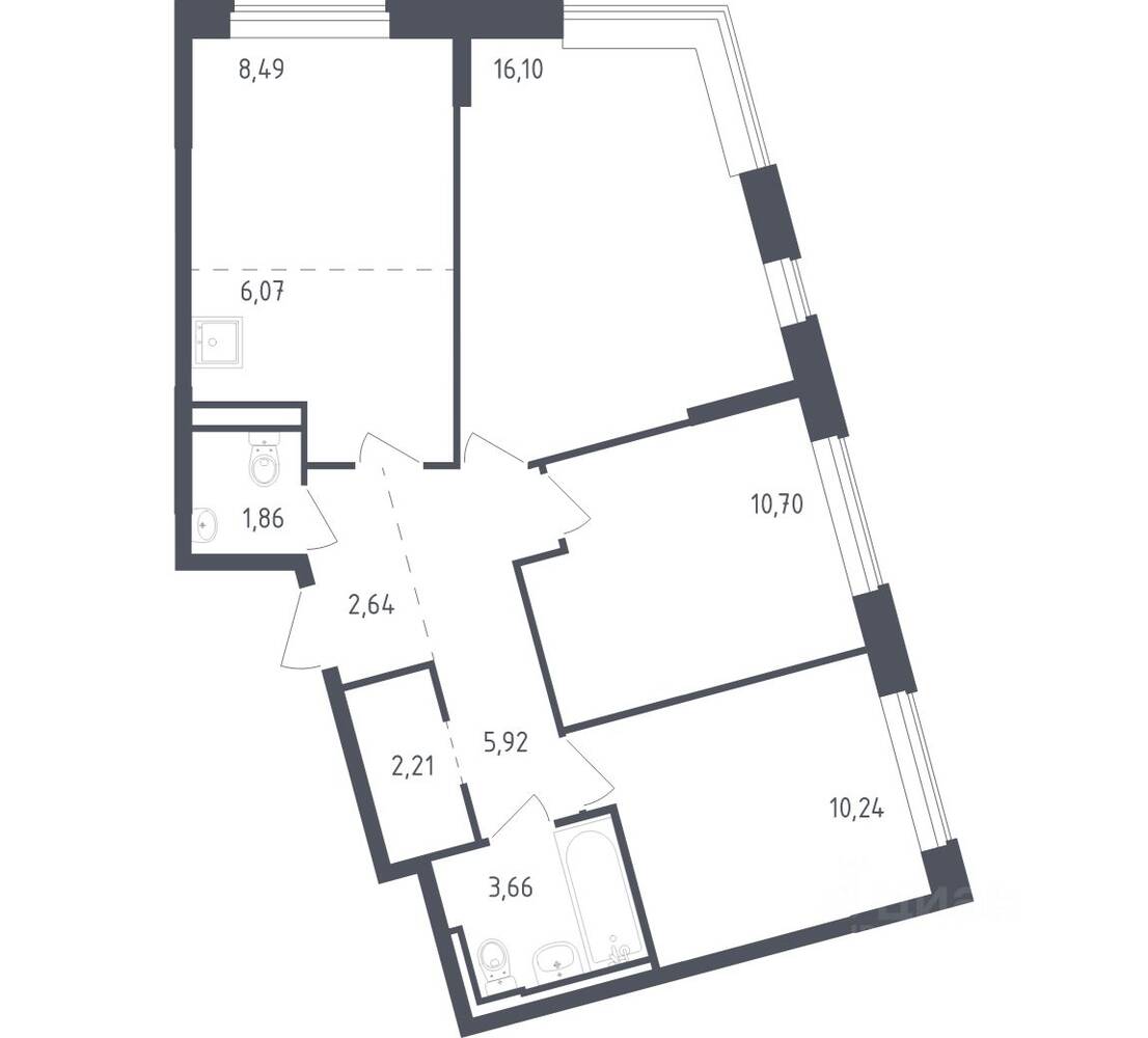 3-комн. квартира, 67,3 м², в ЖК Рублевский Квартал