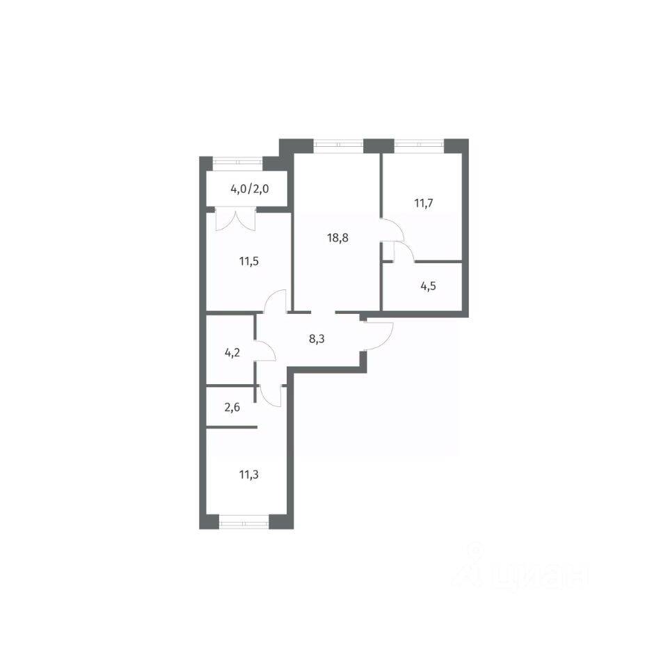 3-комн. квартира, 74,94 м², в ЖК NEWПИТЕР