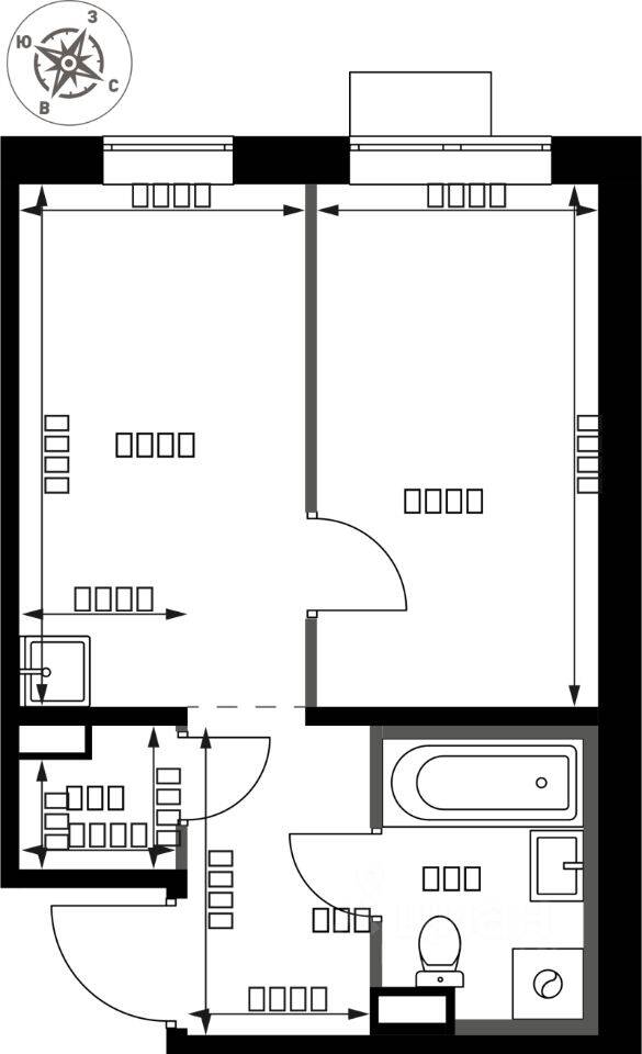 1-комн. квартира, 30,7 м², в ЖК 1-й Саларьевский
