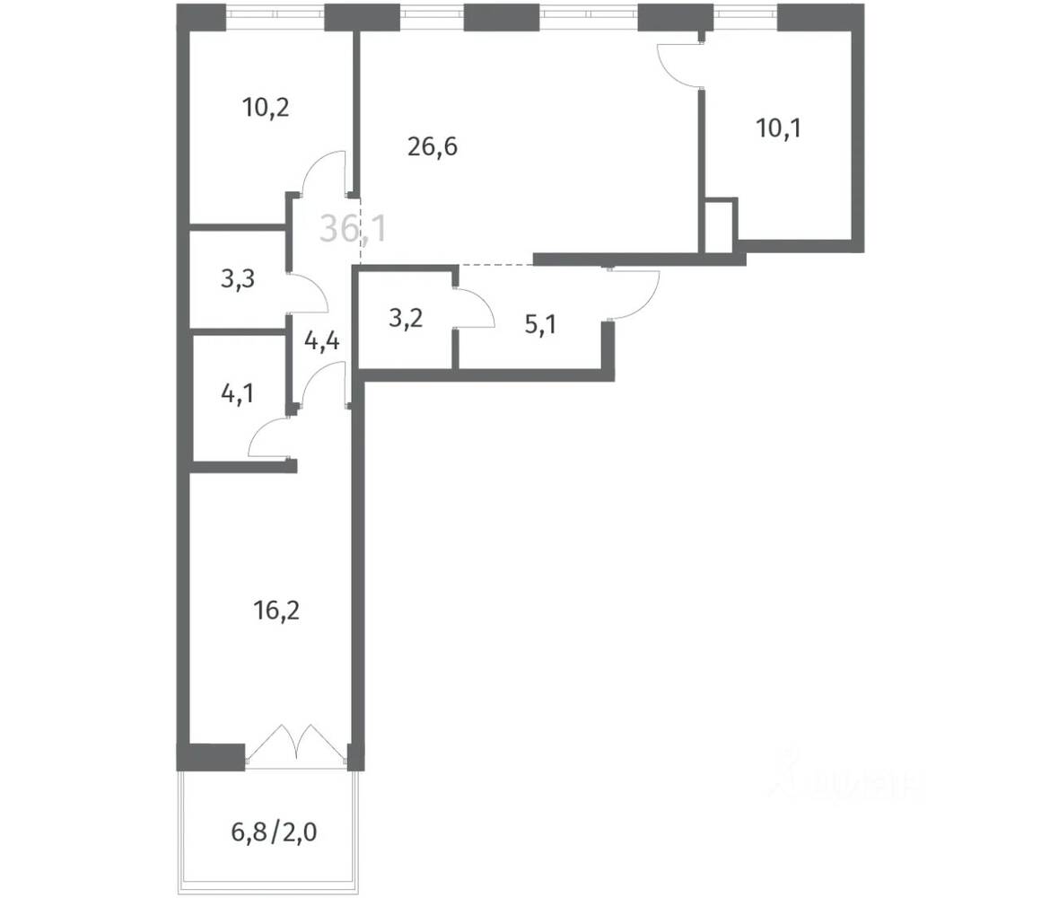 3-комн. квартира, 85,83 м², в ЖК NEWПИТЕР