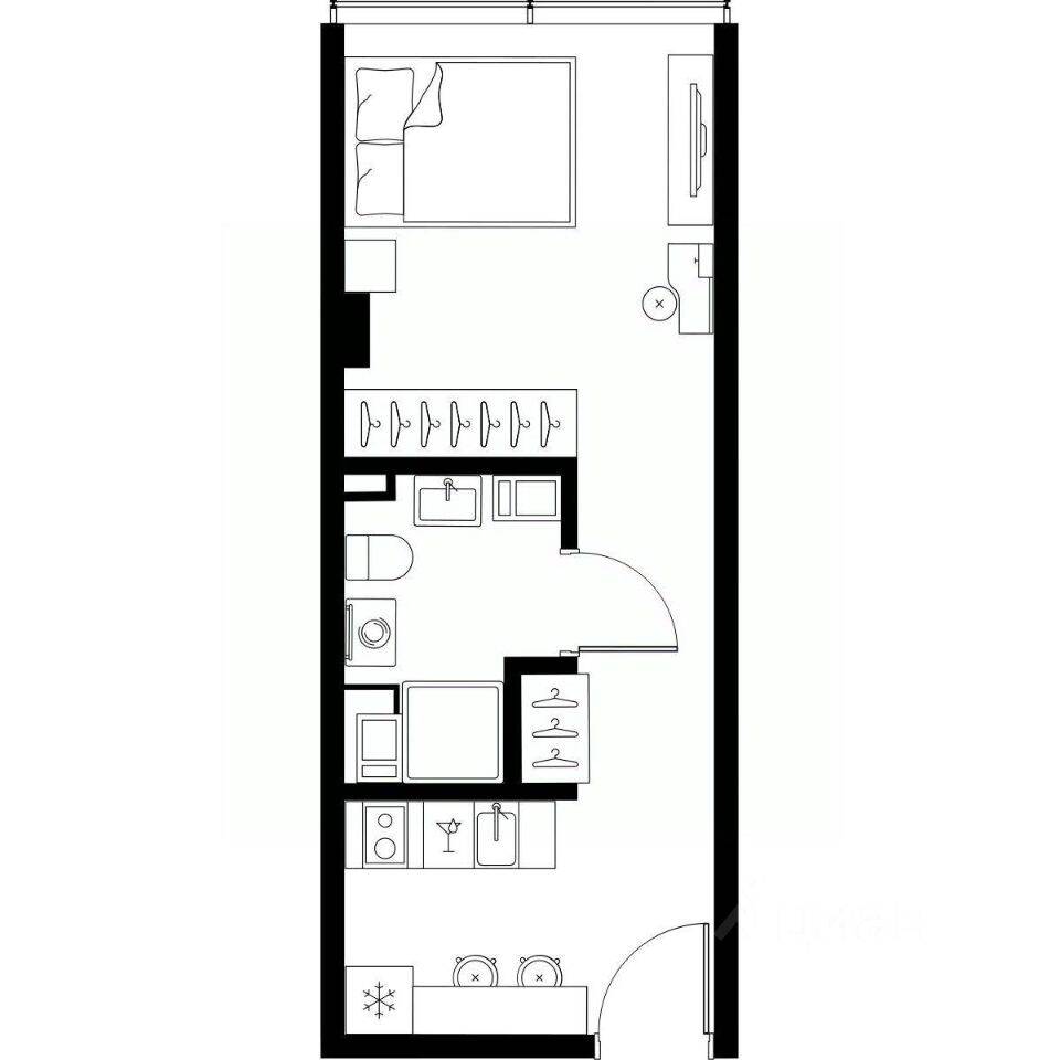 Квартира-студия, 26,9 м², в Апарт-комплекс МОСКО