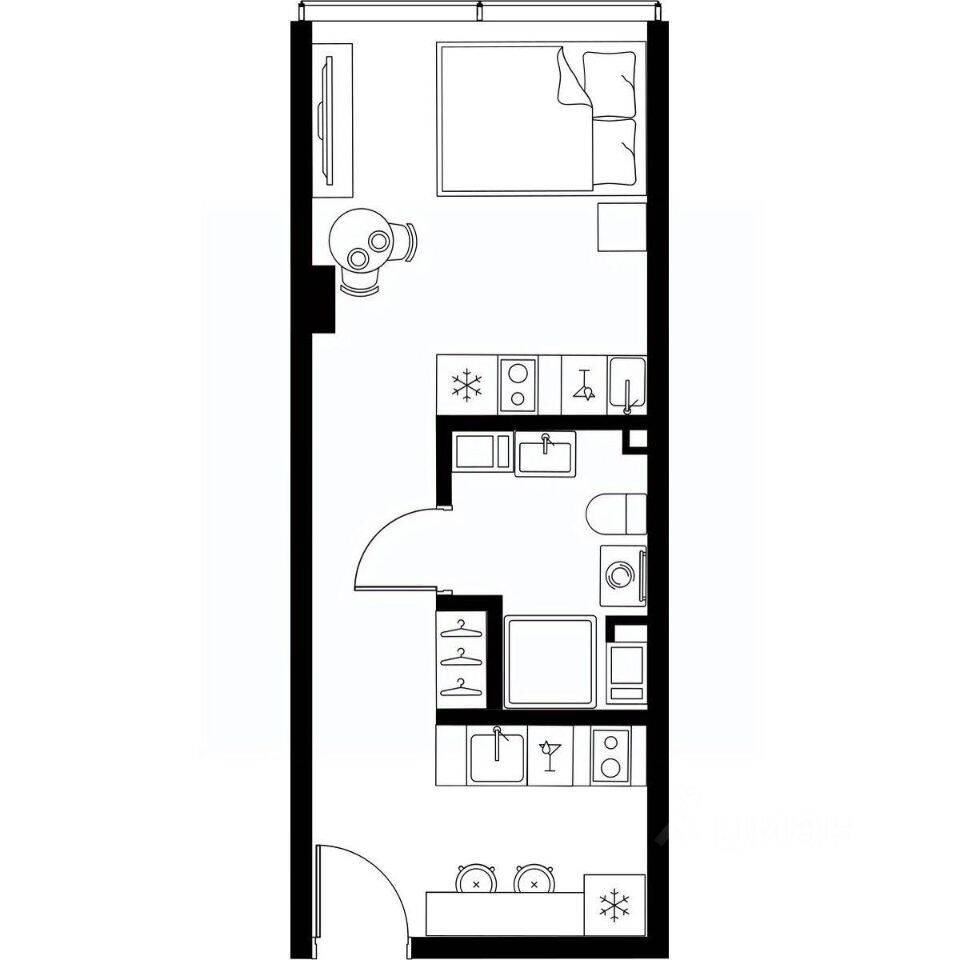 Квартира-студия, 26,9 м², в Апарт-комплекс МОСКО