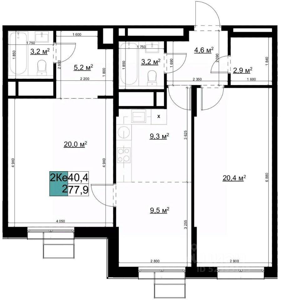 3-комн. квартира, 78,1 м², в ЖК «Одинцово сити»