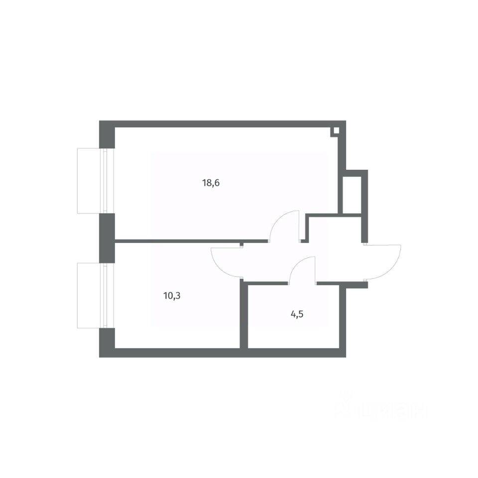 1-комн. квартира, 38 м², в ЖК Парусная 1