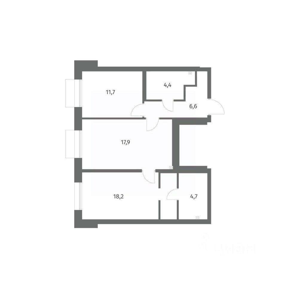 2-комн. квартира, 63,5 м², в ЖК Парусная 1
