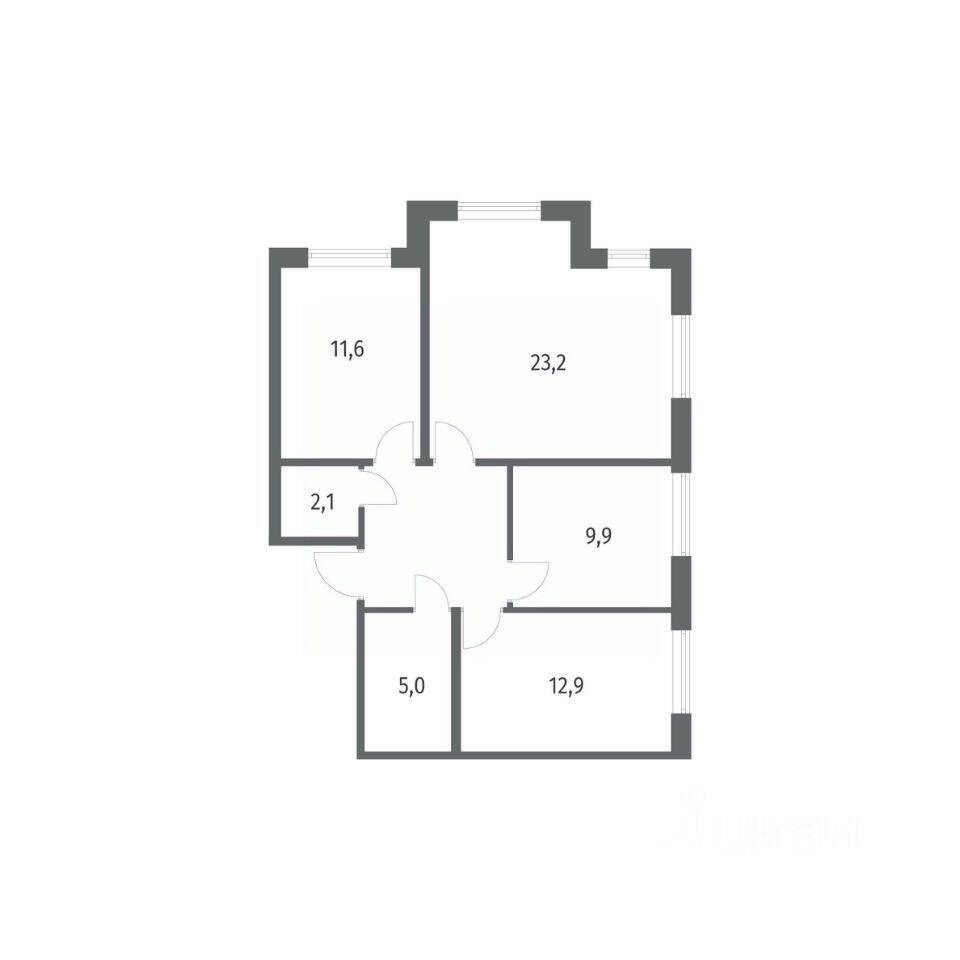 3-комн. квартира, 74 м², в ЖК Парусная 1