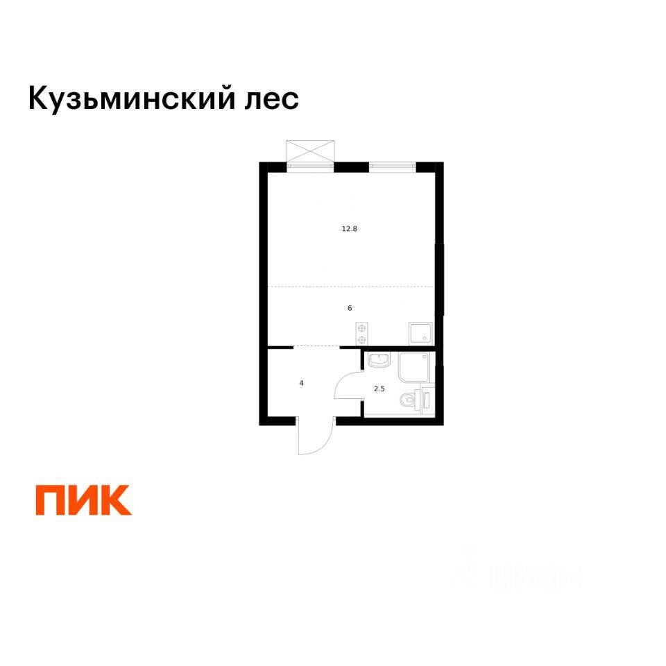 Квартира-студия, 25,3 м², в ЖК «Кузьминский лес»