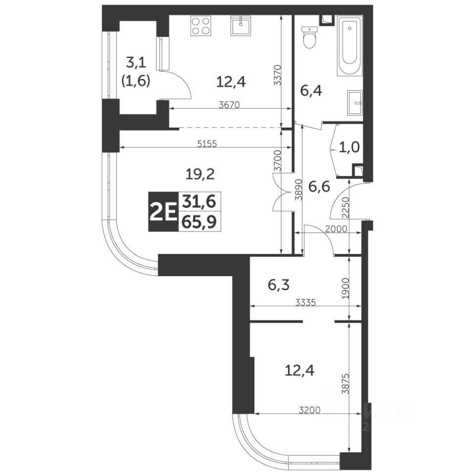 2-комн. квартира, 65,9 м², в ЖК Режиссер