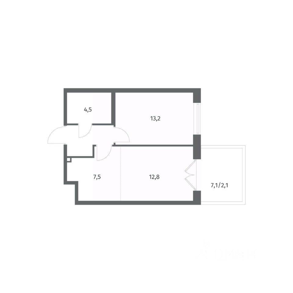 2-комн. квартира, 44,1 м², в ЖК Парусная 1