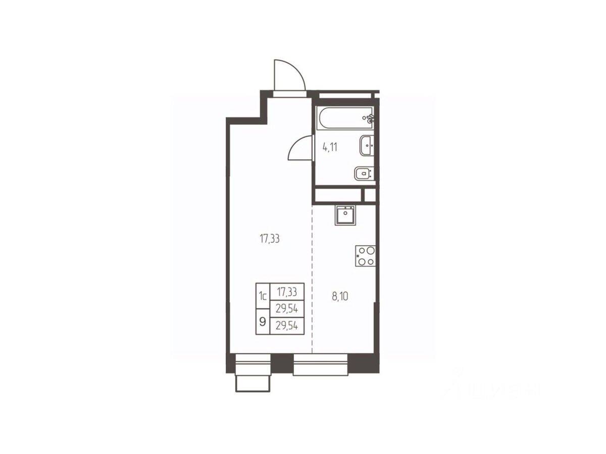Квартира-студия, 29,5 м², в ЖК Новая Ивантеевка