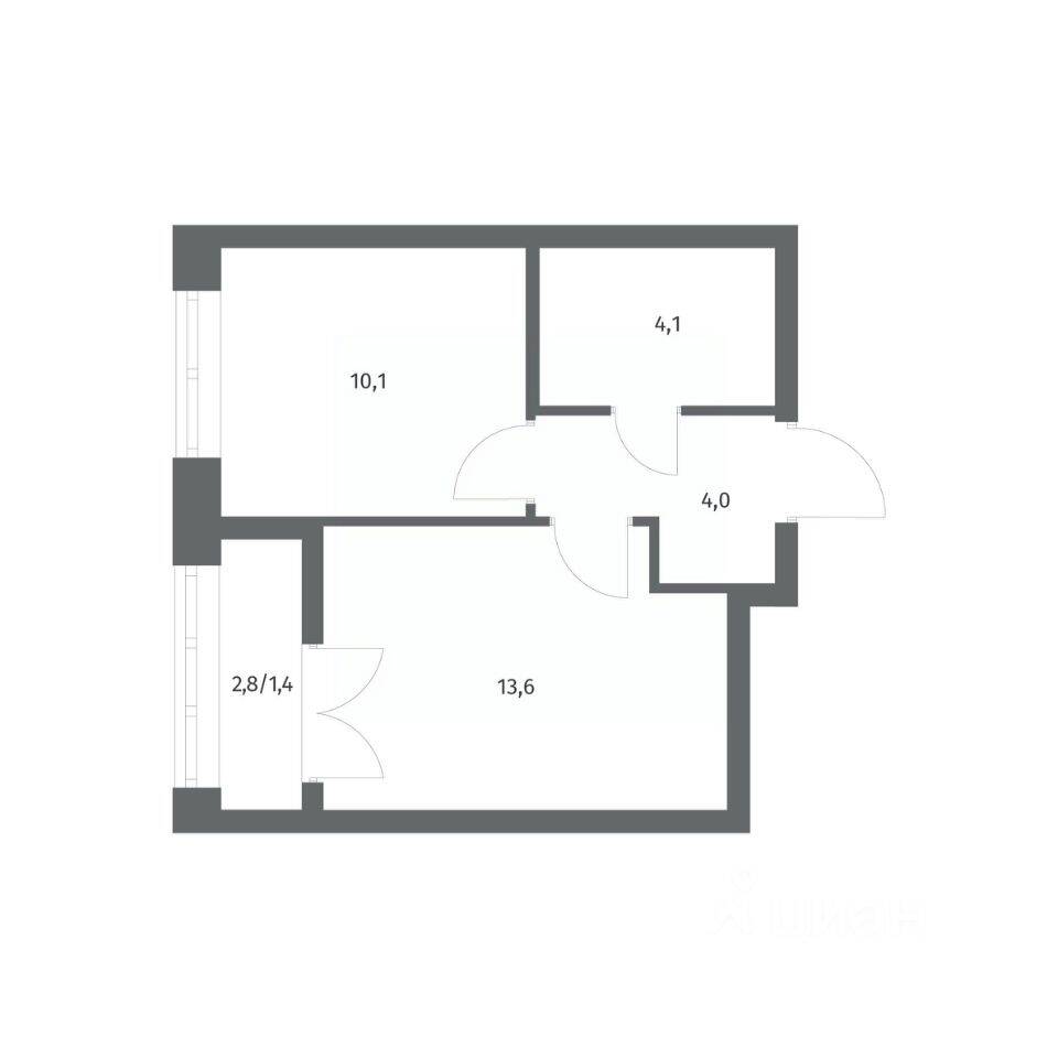 1-комн. квартира, 33,2 м², в ЖК NEWПИТЕР