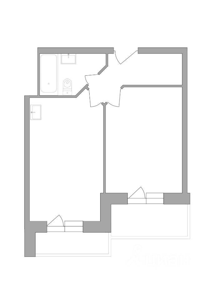 2-комн. квартира, 42,25 м², в ЖК Радость