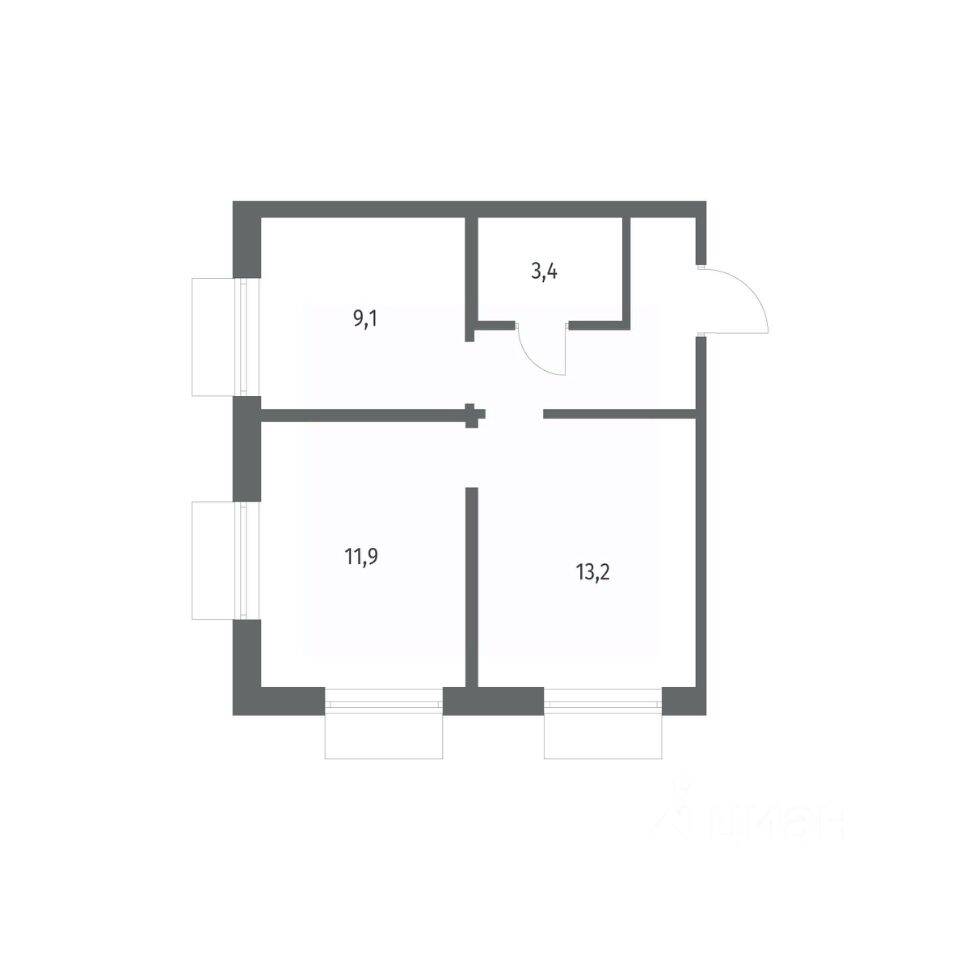 2-комн. квартира, 43,5 м², в ЖК Парусная 1