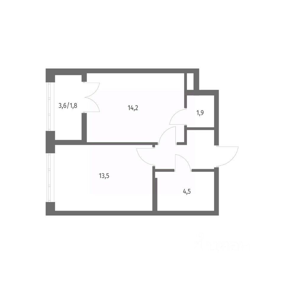 1-комн. квартира, 39,6 м², в ЖК NEWПИТЕР