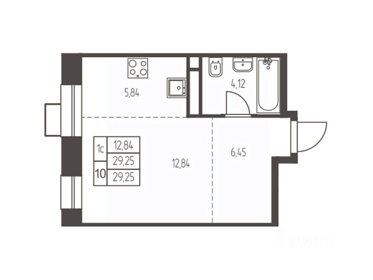 Квартира-студия, 29,3 м², в ЖК Новая Ивантеевка