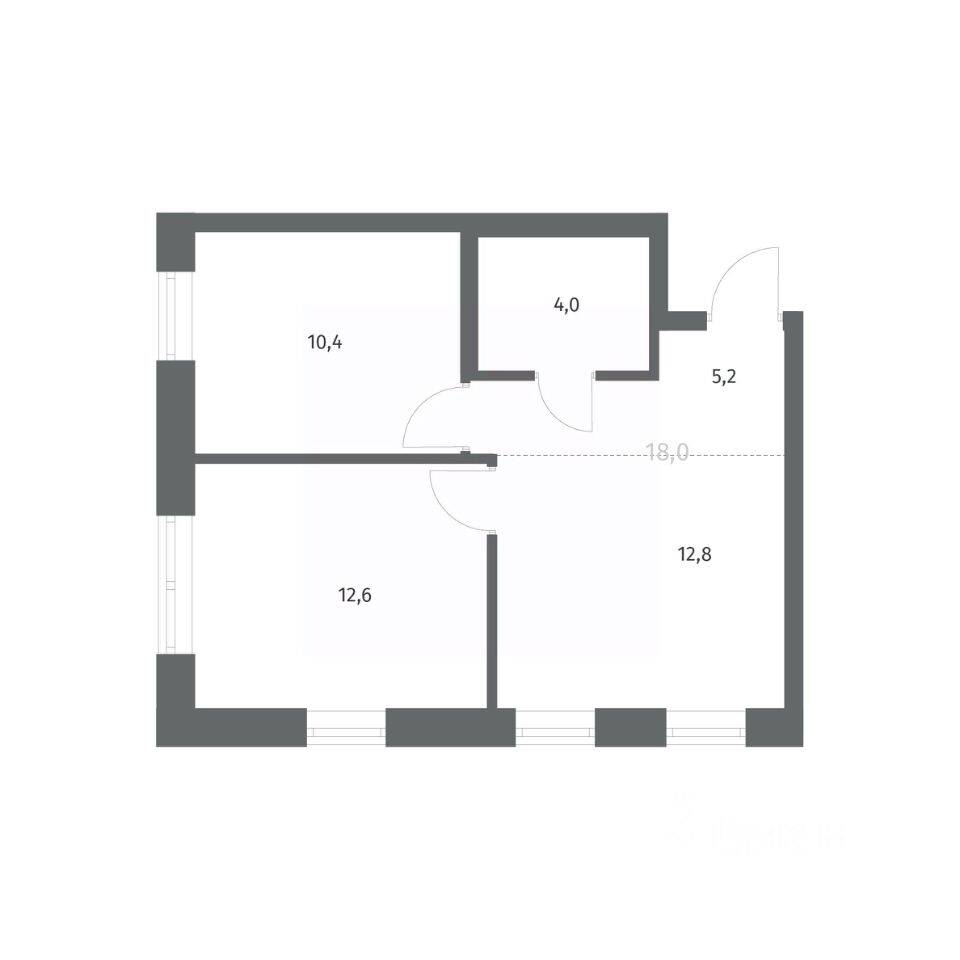 2-комн. квартира, 45,1 м², в ЖК NEWПИТЕР
