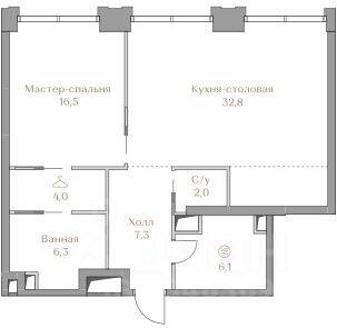 1-комн. квартира, 75 м², в ЖК Коллекция Лужники