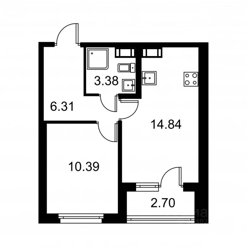 1-комн. квартира, 36,1 м², в ЖК Квартал Заречье