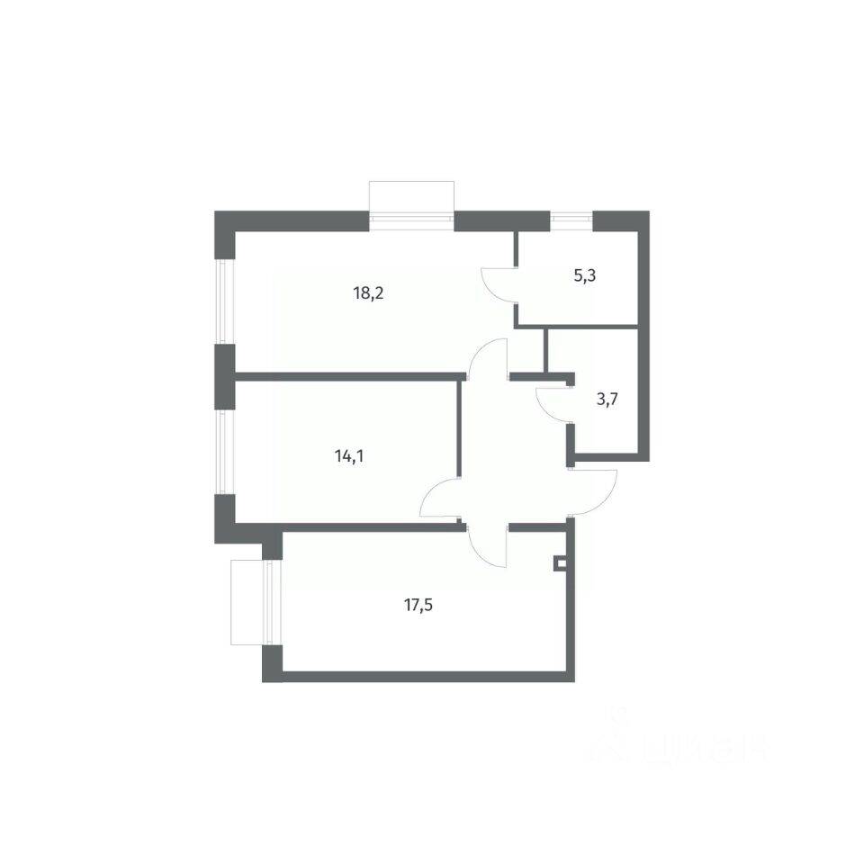 2-комн. квартира, 65,6 м², в ЖК Парусная 1