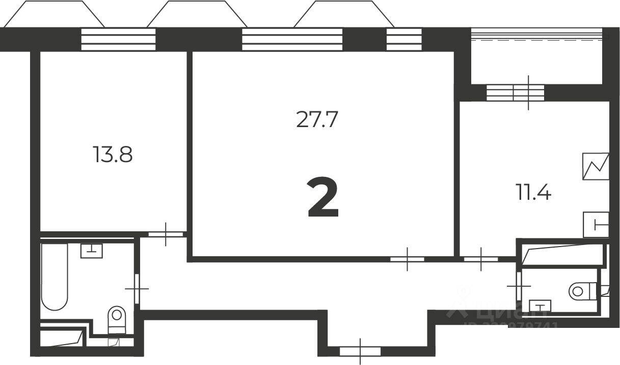 2-комн. квартира, 70,6 м², в ЖК Родина Переделкино