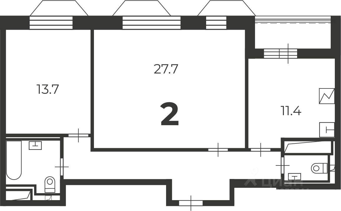 2-комн. квартира, 70,7 м², в ЖК Родина Переделкино