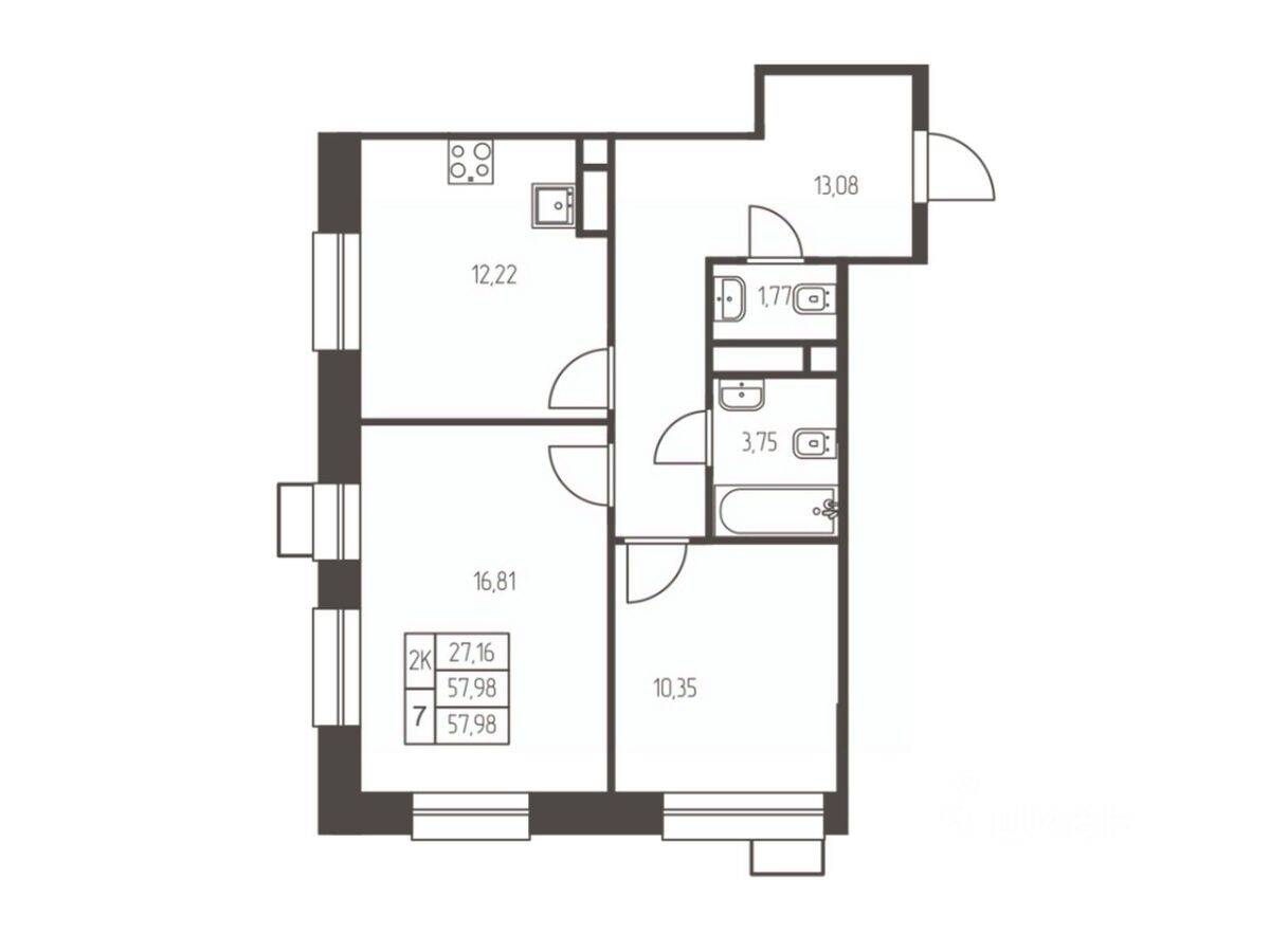 2-комн. квартира, 58 м², в ЖК Новая Ивантеевка