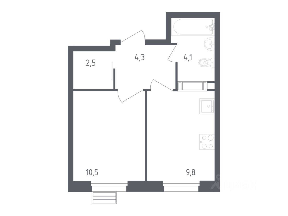 1-комн. квартира, 31,1 м², в ЖК ЭкоБунино