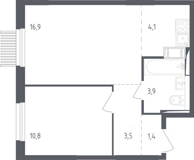 1-комн. квартира, 40 м², в ЖК Мытищи Парк