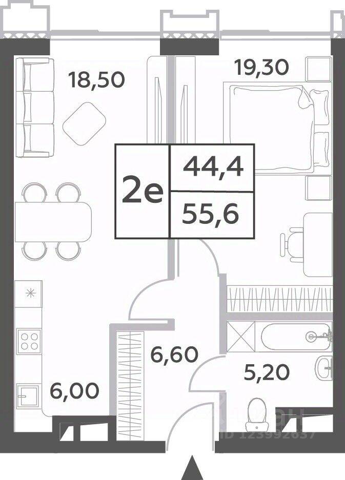 2-комн. квартира, 55,6 м², в ЖК Will Towers