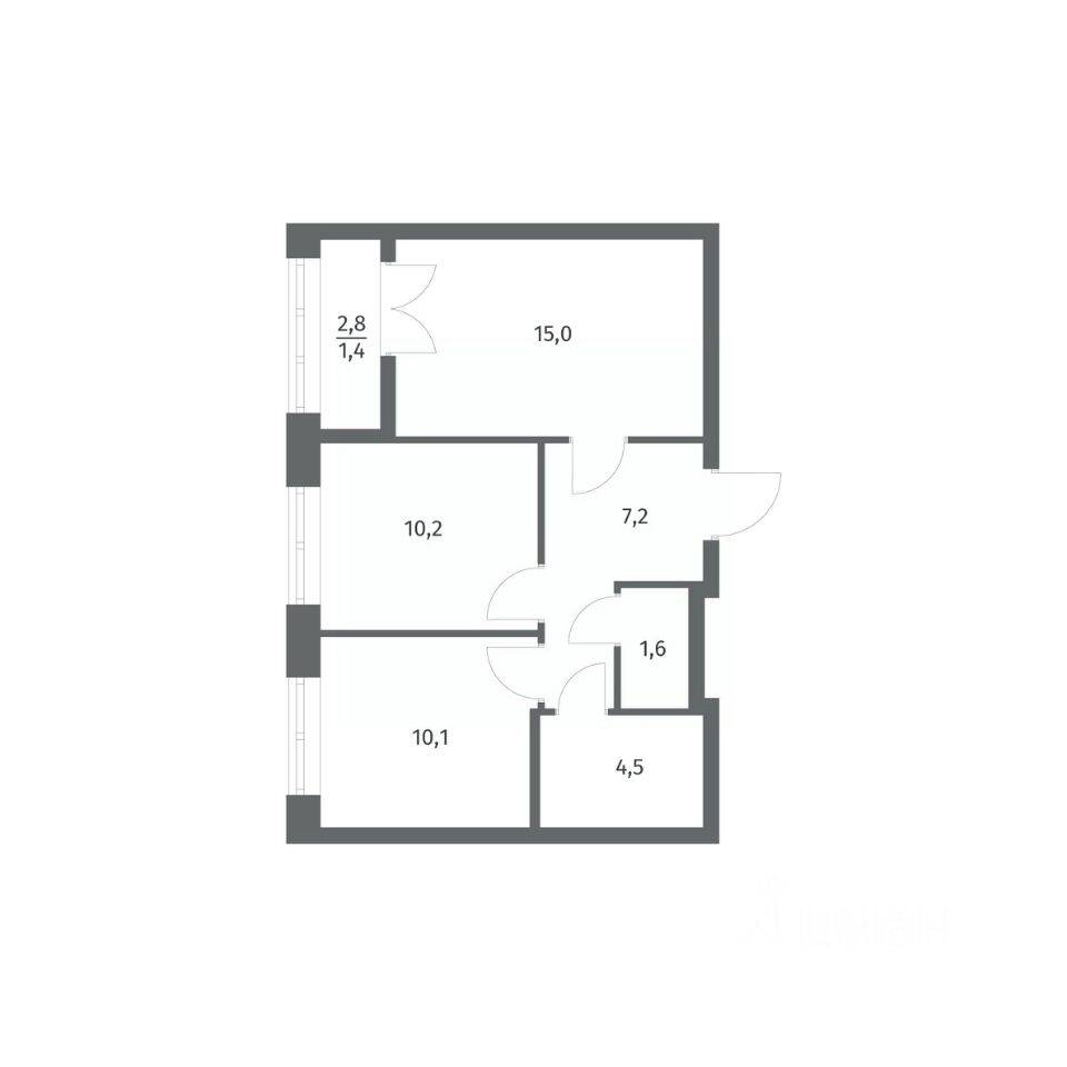 2-комн. квартира, 49,98 м², в ЖК NEWПИТЕР