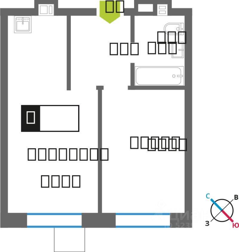 1-комн. квартира, 39,4 м², в ЖК Лесная Отрада