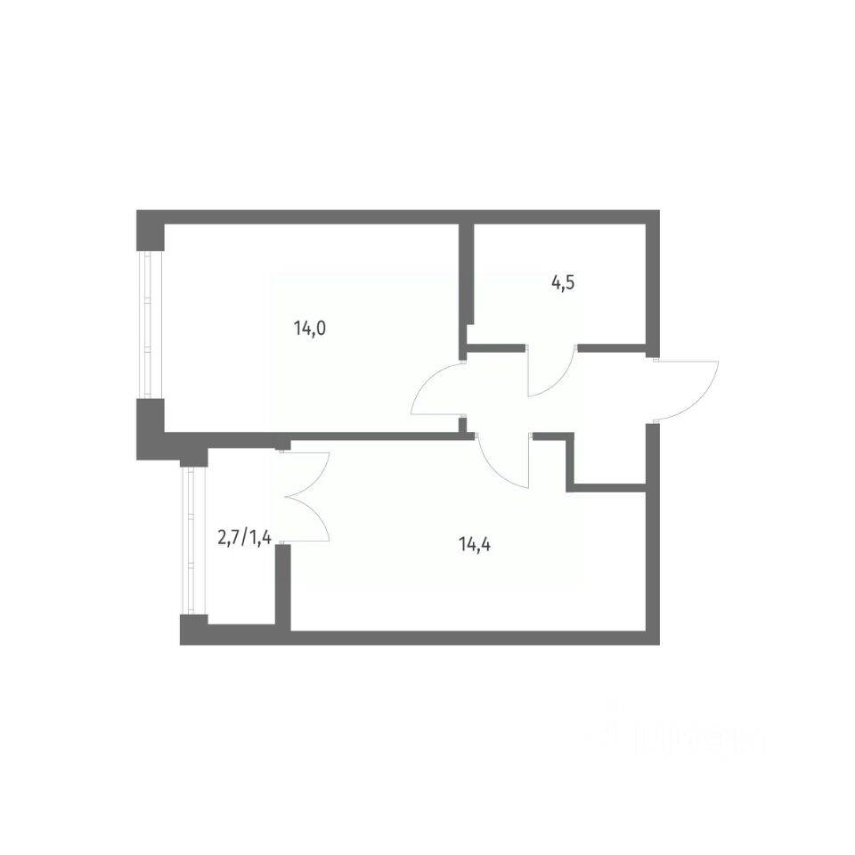 1-комн. квартира, 38,5 м², в ЖК NEWПИТЕР