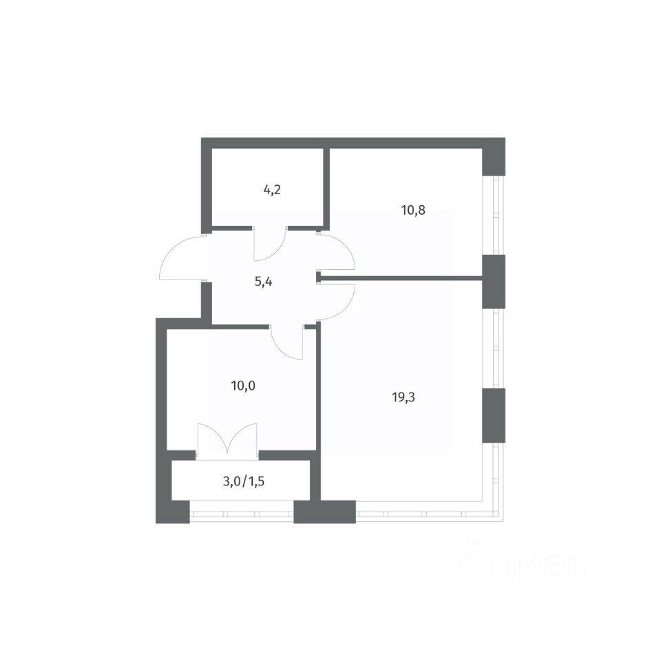 2-комн. квартира, 51,36 м², в ЖК NEWПИТЕР