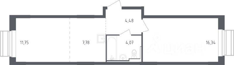 1-комн. квартира, 44,4 м², в ЖК Рублевский Квартал