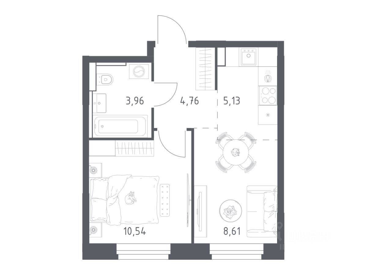 1-комн. квартира, 33 м², в ЖК Квартал Строгино