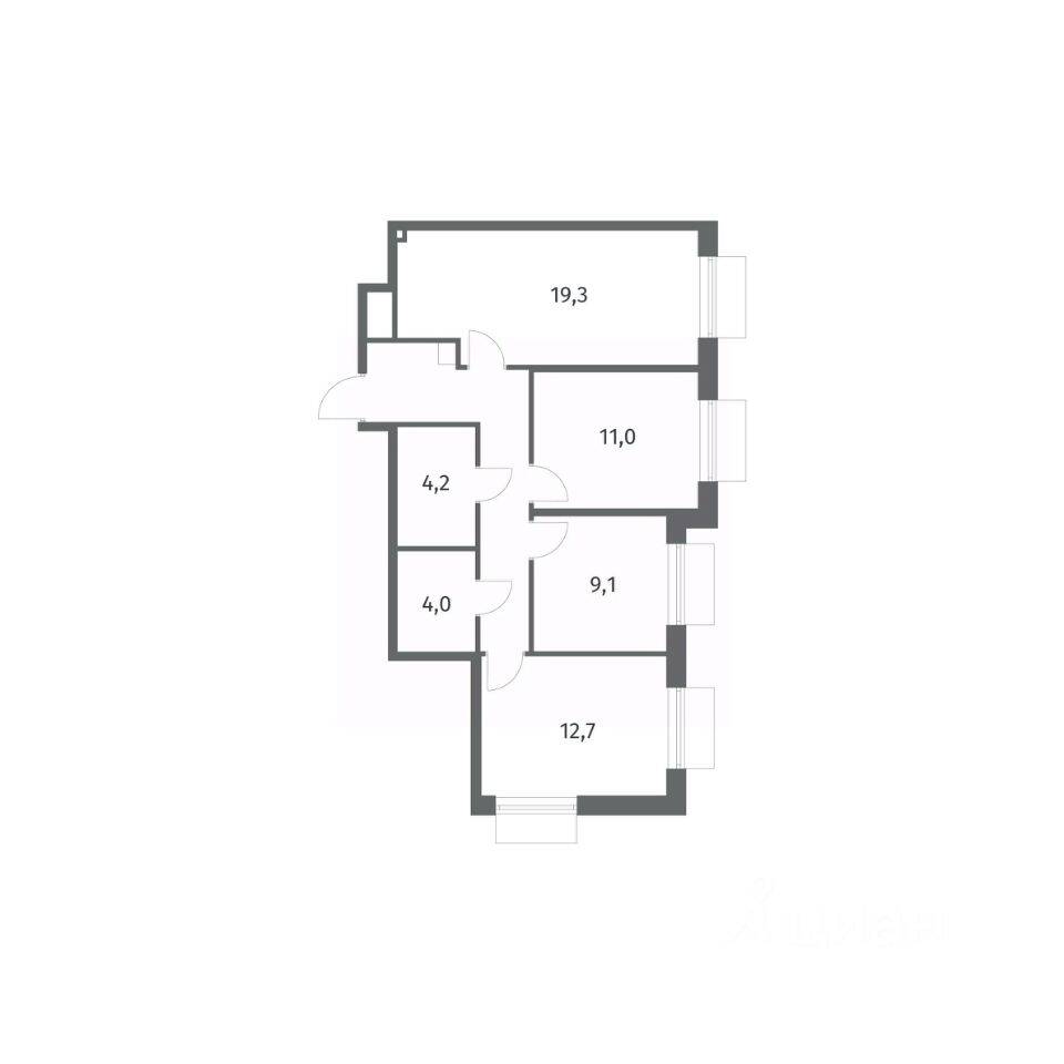 3-комн. квартира, 71,3 м², в ЖК Парусная 1
