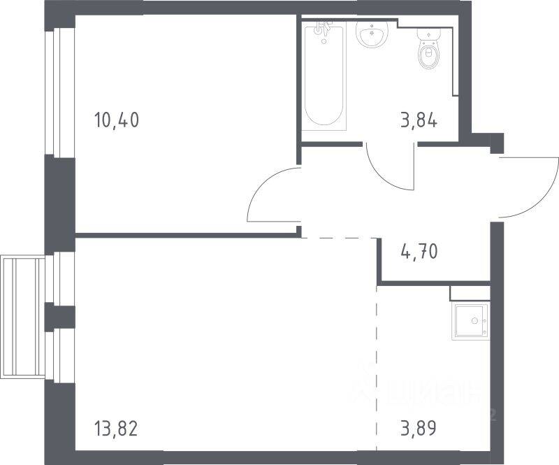 1-комн. квартира, 36 м², в ЖК Рублевский Квартал