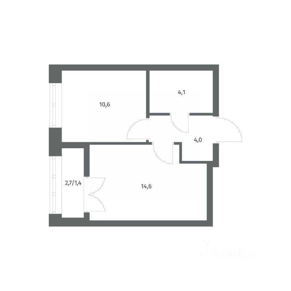 1-комн. квартира, 34,73 м², в ЖК NEWПИТЕР