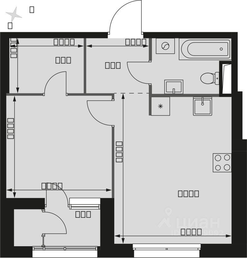 1-комн. квартира, 43,1 м², в ЖК Sky Garden