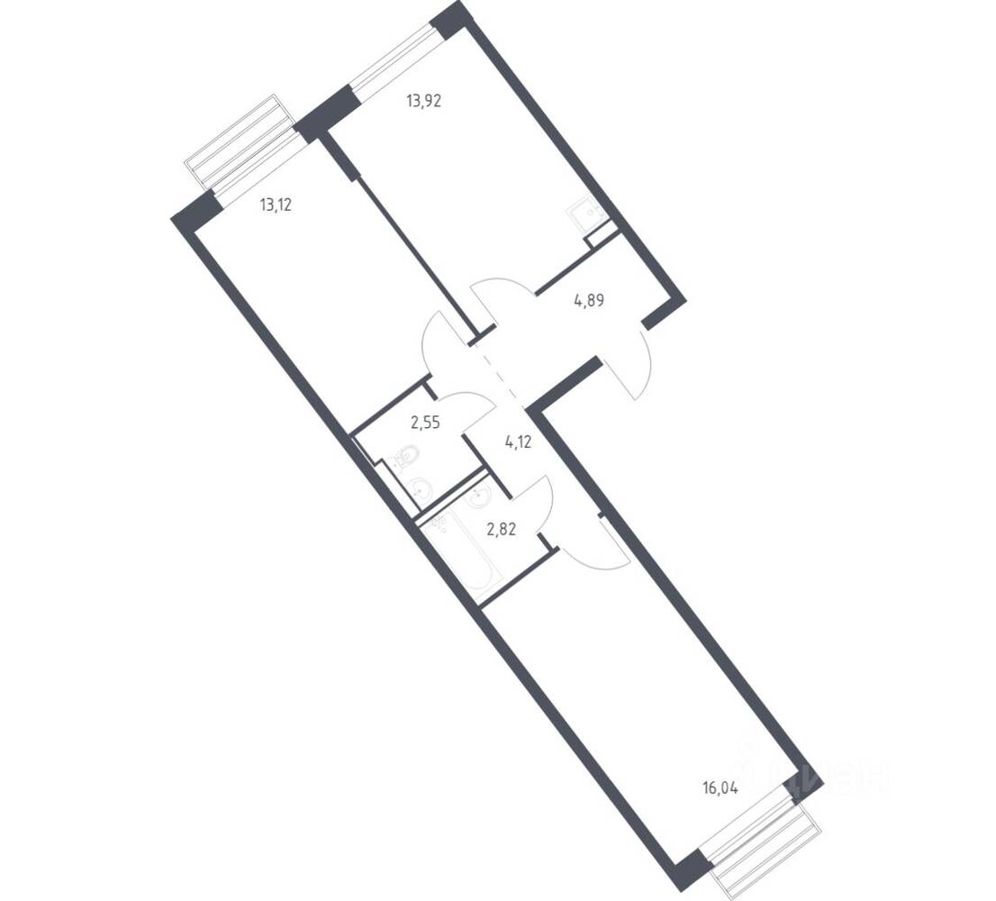 2-комн. квартира, 56,4 м², в ЖК Рублевский Квартал