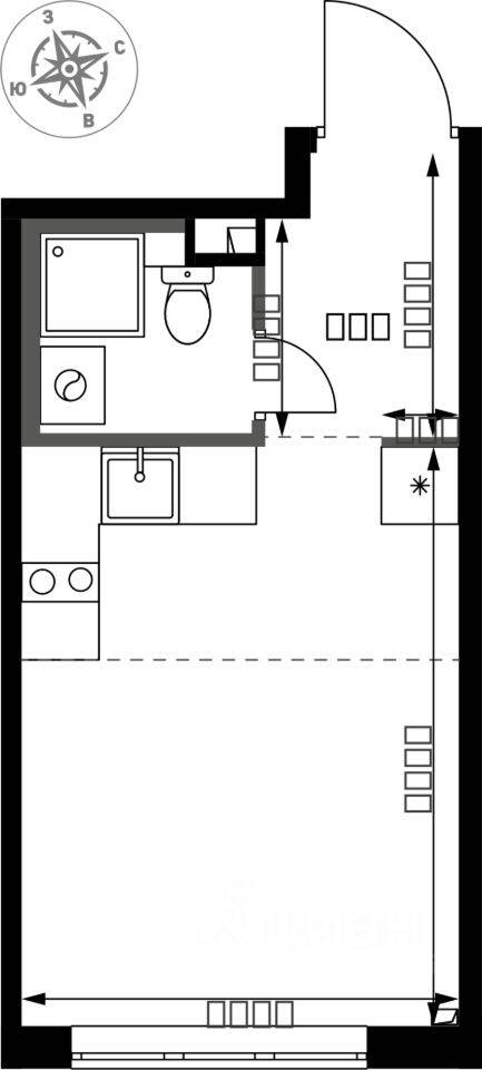 Квартира-студия, 20,7 м², в ЖК 1-й Химкинский