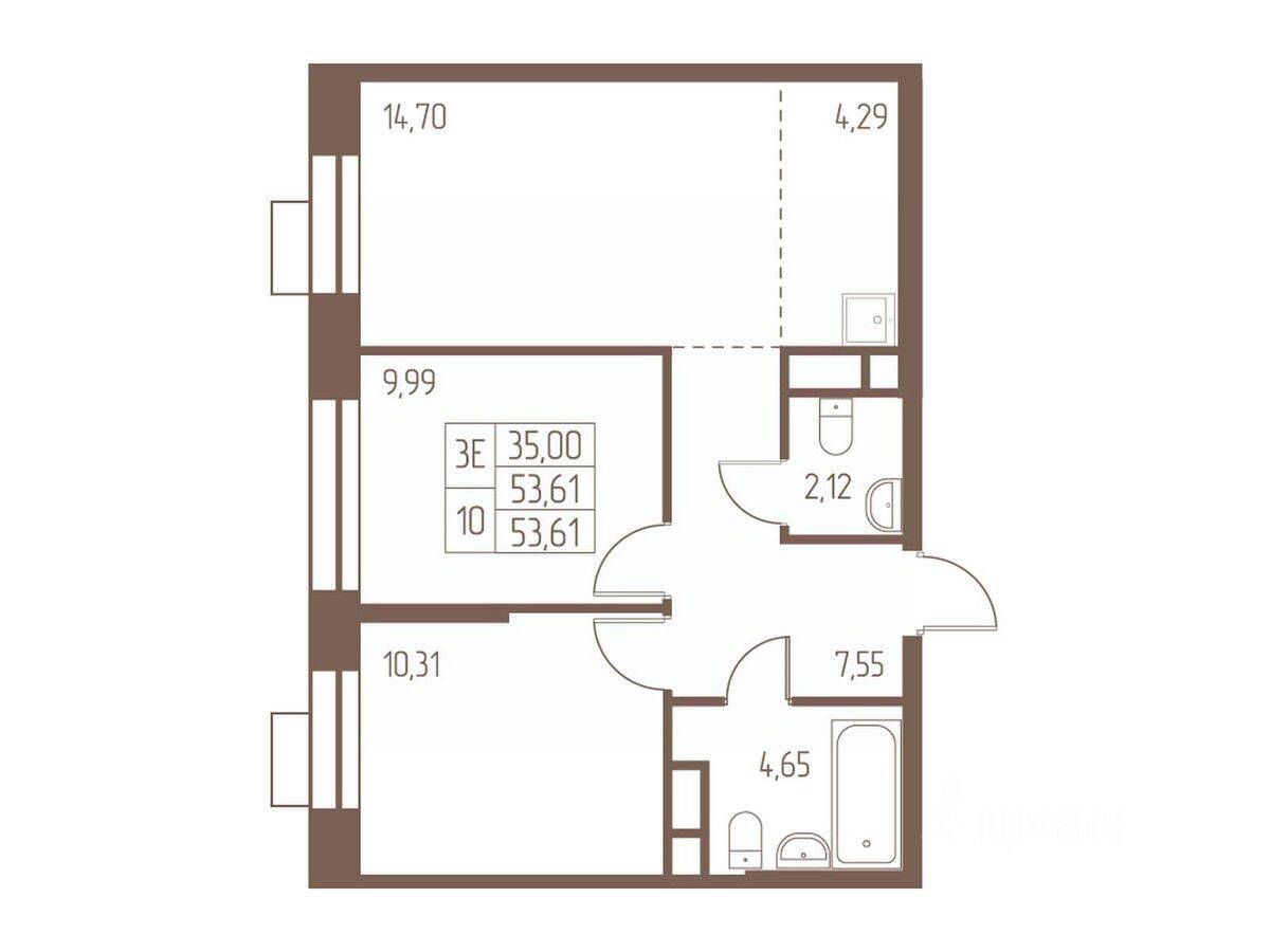 3-комн. квартира, 53,6 м², в ЖК Западная Ивантеевка