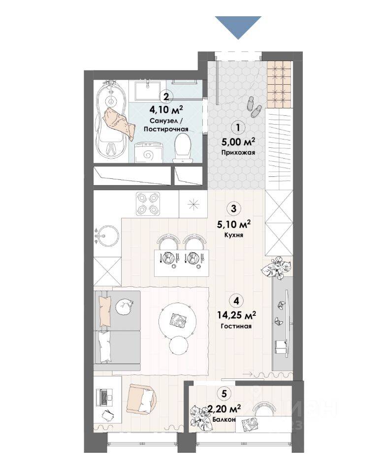 Квартира-студия, 30,65 м², в ЖК «Триумф» (Пушкино)